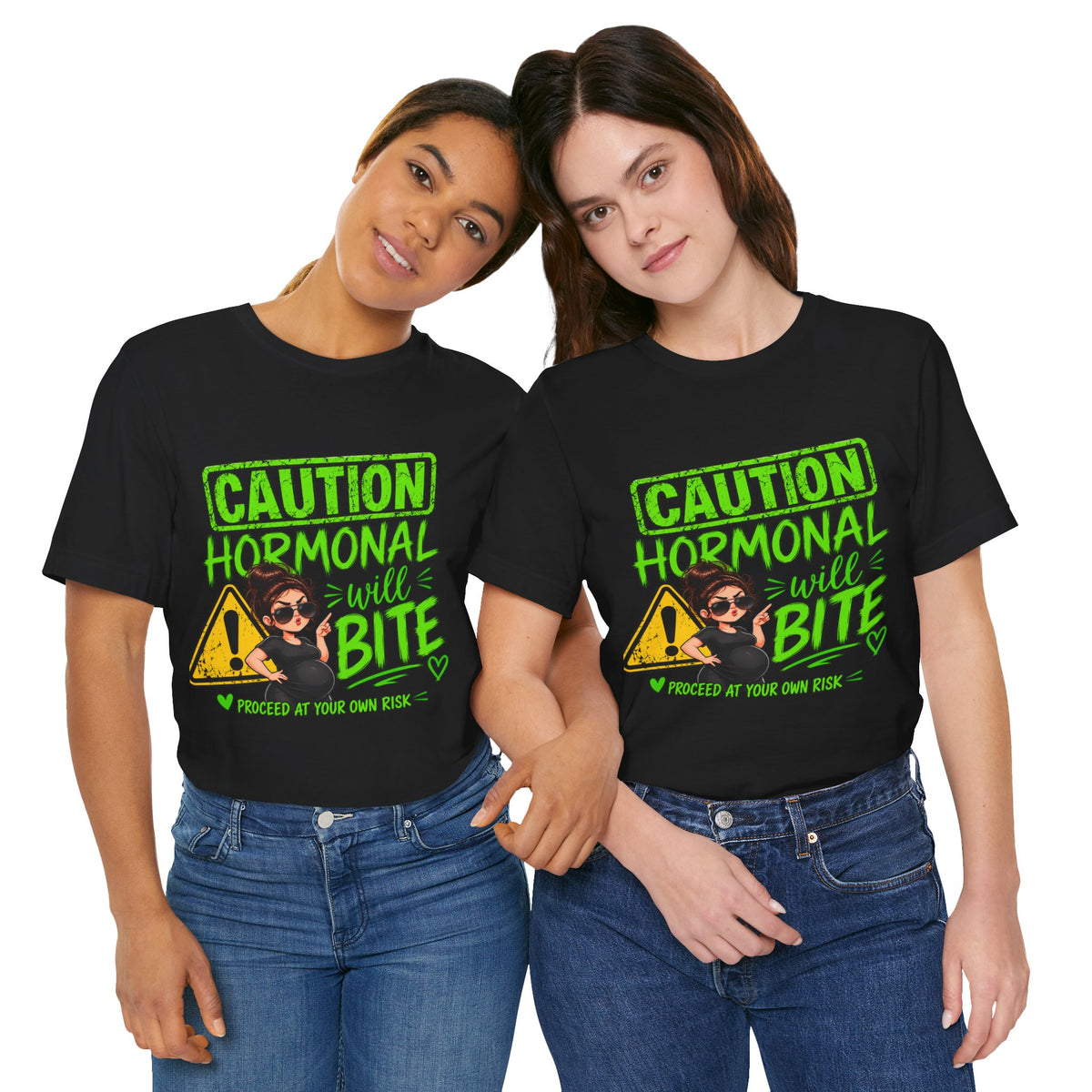 Caution: Hormonal Will Bite | Funny Pregnancy T-Shirt