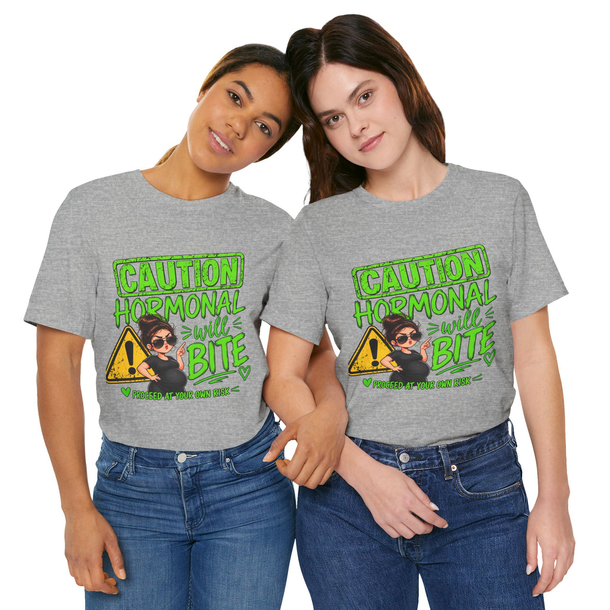 Caution: Hormonal Will Bite | Funny Pregnancy T-Shirt