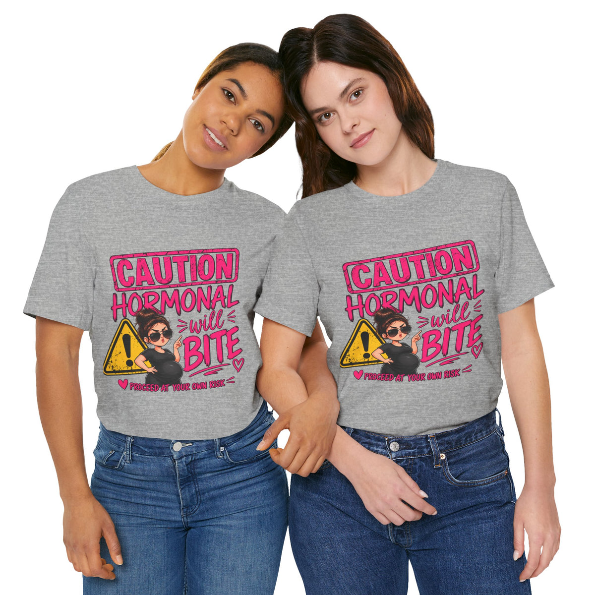 Caution: Hormonal Will Bite | Funny Pregnancy T-Shirt