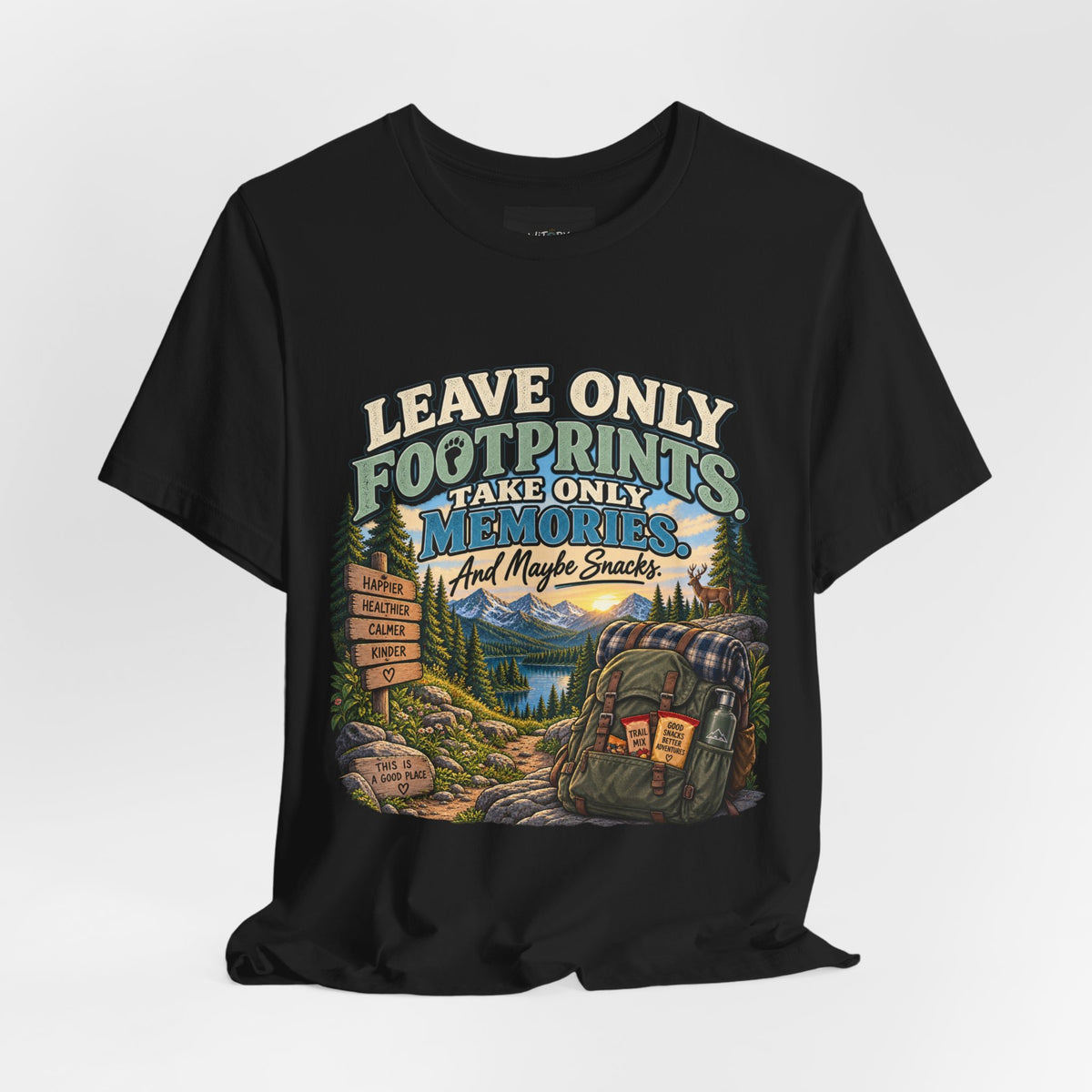Leave Only Footprints Take Only Memories And Maybe Snacks | Funny Hiking T-Shirt