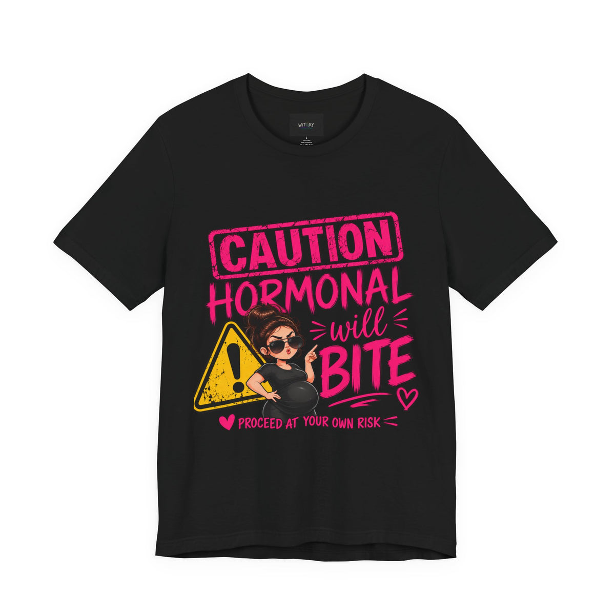 Caution: Hormonal Will Bite | Funny Pregnancy T-Shirt