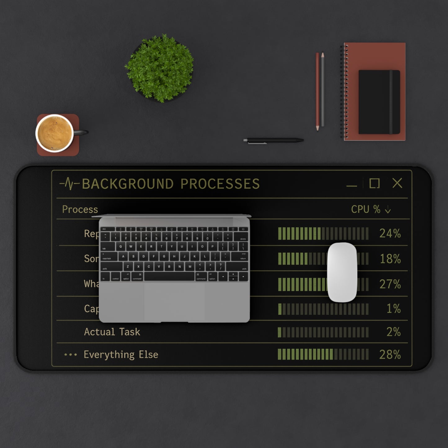 Background Processes | Premium Desk Mat