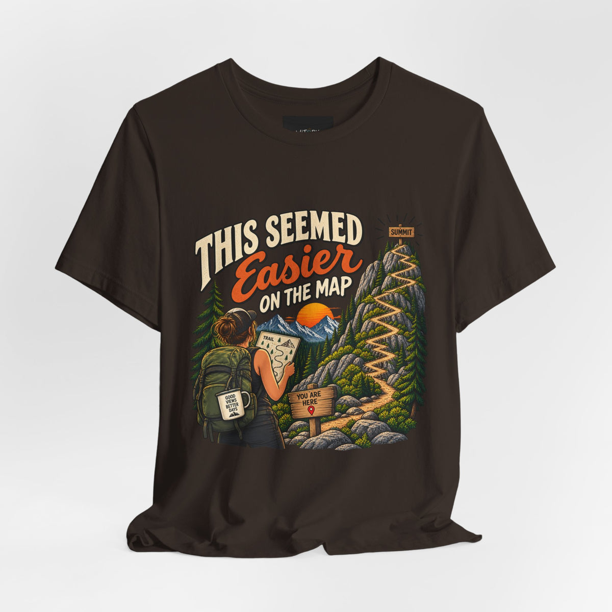 This Seemed Easier on the Map | Funny Hiking T-Shirt