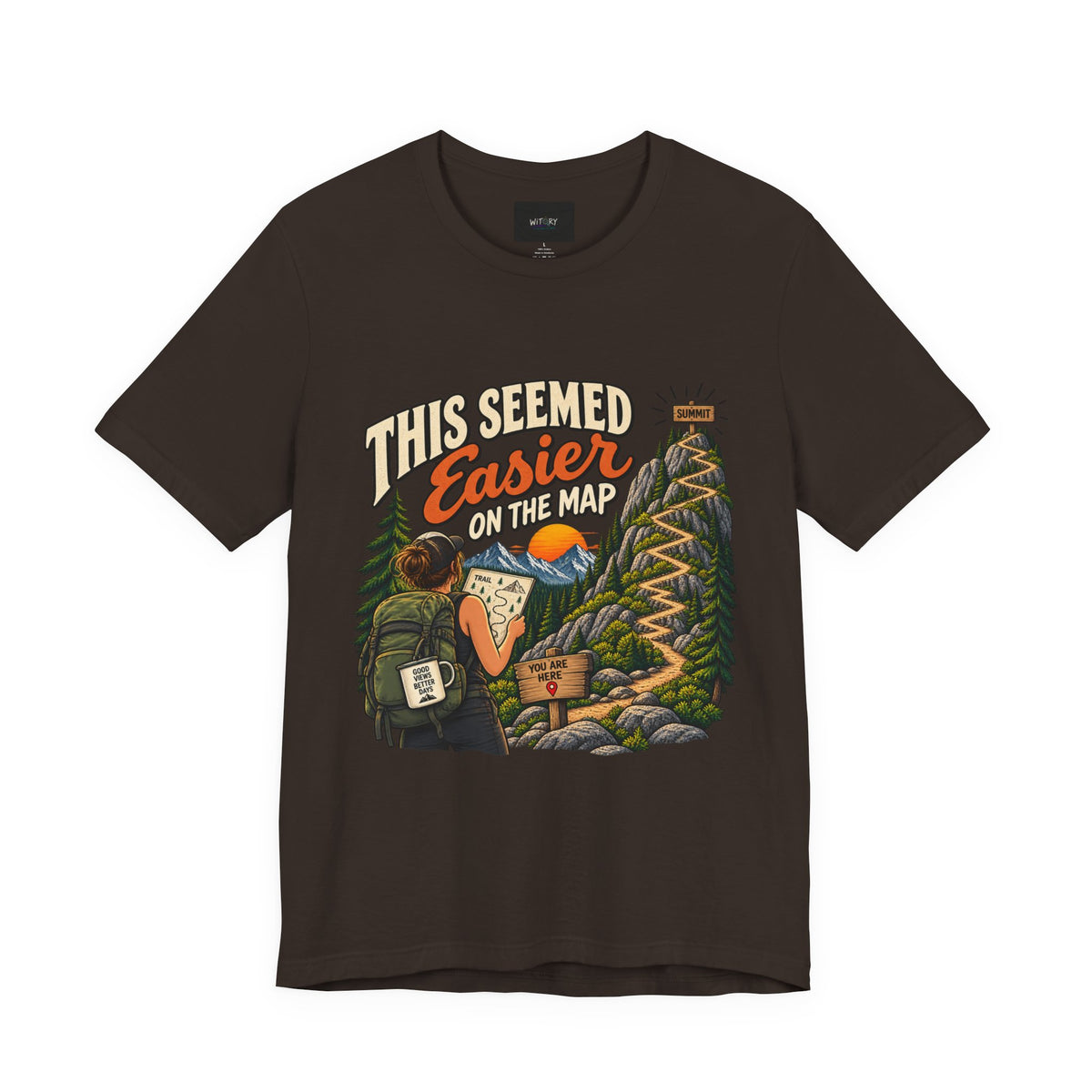 This Seemed Easier on the Map | Funny Hiking T-Shirt